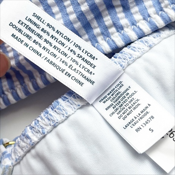 Vineyard Vines NEW Seersucker Bikini Set Small blue stripe pastel flutter preppy - Picture 5 of 11